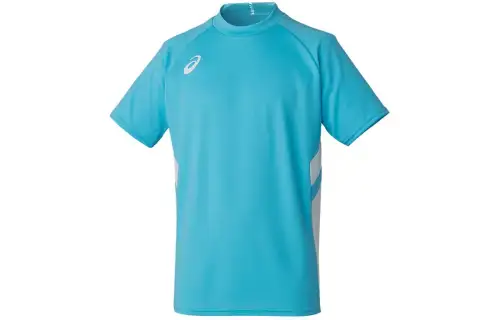 ASICS T Shirts Men's Blue Crew Neck Moderate Straight Fit