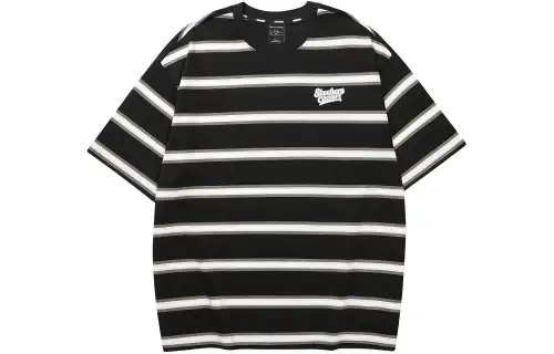 Skechers Colorful T Shirt Unisex Black With Gray And White Stripes