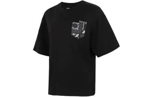 Vans Drop Shoulder Sleeve T-Shirt Unisex Black