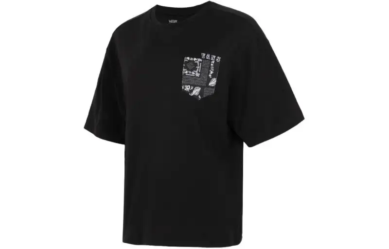 Vans Drop Shoulder Sleeve T-Shirt Unisex Black