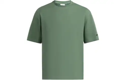 Reebok T Shirts Men's Green Crew Neck Moderate Straight Fit