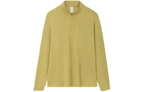 ANTA Champion All Weather Collection T Shirts Men's Oak Yellow Stand Collar Moderate Straight Fit