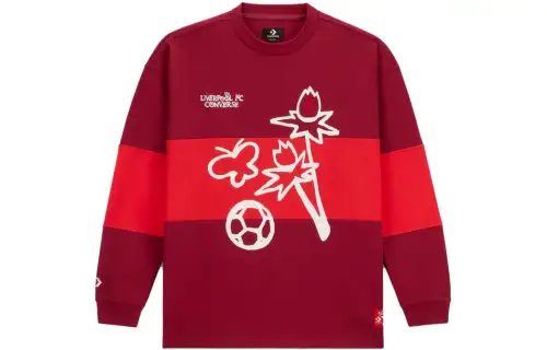 Converse T Shirts Men's Red Crew Neck Moderate Straight Fit