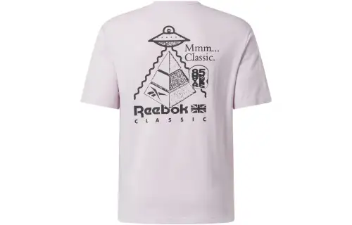 Reebok T Shirts Unisex Pink Crew Neck Moderate Straight Fit