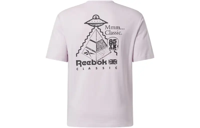 Reebok T Shirts Unisex Pink Crew Neck Moderate Straight Fit