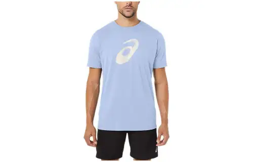 ASICS PAINTBRUSH T Shirts Unisex Blue Crew Neck Moderate Straight Fit