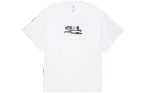 Converse City Tour T Shirts Unisex White Crew Neck Moderate Straight Fit