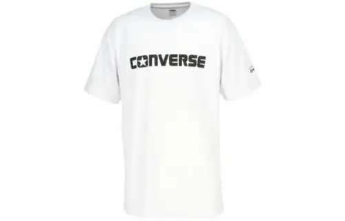 Converse T Shirts Men's White Crew Neck Moderate Straight Fit