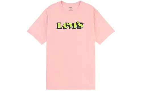 Levis T Shirts Men's Pink Crew Neck Moderate