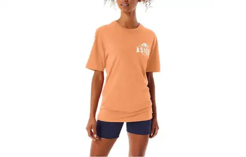 ASICS Fushi1977 T Shirts Unisex Orange Crew Neck Moderate Straight Fit