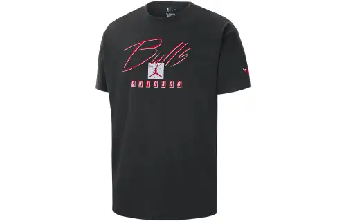 Jordan T Shirts Men's Black Crew Neck Moderate Straight Fit