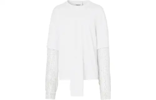Burberry T Shirts Men's White Crew Neck Moderate Straight Fit