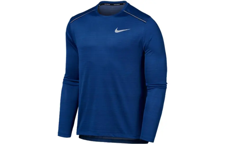 Nike T-Shirts Men's Blue Crew Neck Moderate Straight Fit