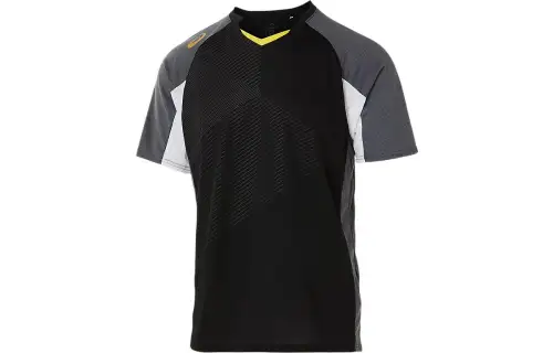 ASICS T Shirts Men's Black Crew Neck Moderate Straight Fit