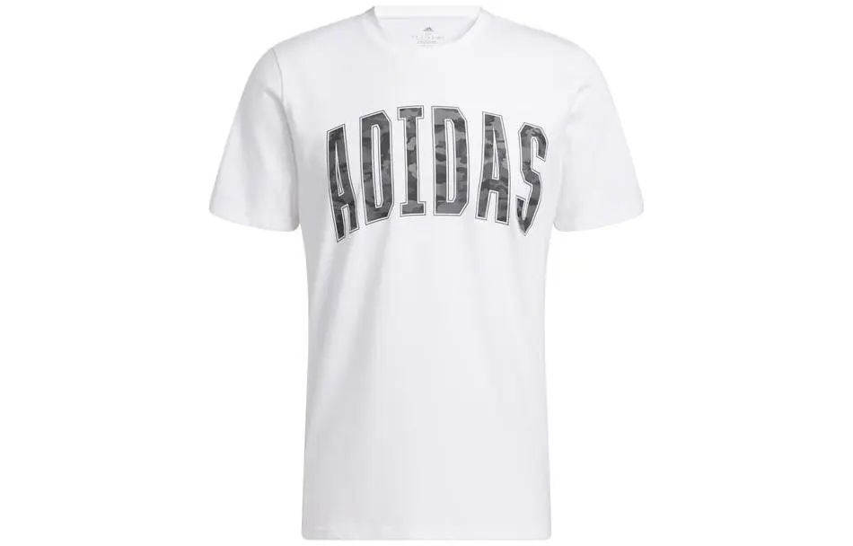 Adidas T-Shirts Men's White Crew Neck Moderate Straight Fit