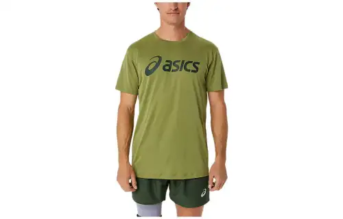 ASICS T Shirts Men's Cactus Color Crew Neck Moderate Other