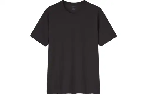 UNIQLO T Shirts Men's Black 09 Crew Neck Moderate Straight Fit