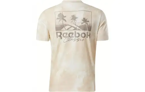 Reebok CL SR AOP GRAPHIC TEE T Shirt Unisex Beige Yellow