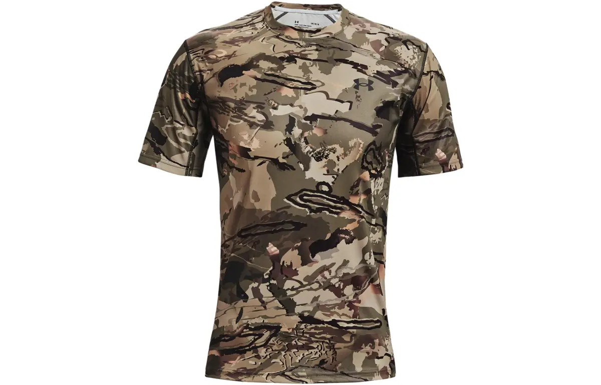 Under Armour RUSH T-Shirts Men's Camouflage Crew Neck Moderate Straight Fit