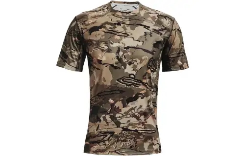 Under Armour RUSH T Shirts Men's Camouflage Crew Neck Moderate Straight Fit