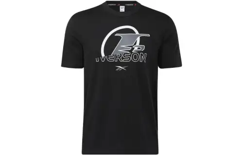 Reebok T Shirts Men's Black Crew Neck Moderate Straight Fit