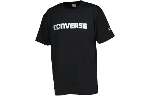 Converse T Shirts Men's Black Crew Neck Moderate Straight Fit