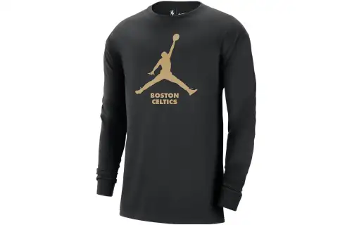 Jordan T Shirts Men's Black Crew Neck Moderate Straight Fit