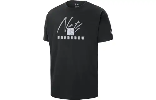 Jordan T Shirts Men's Black Crew Neck Moderate Straight Fit