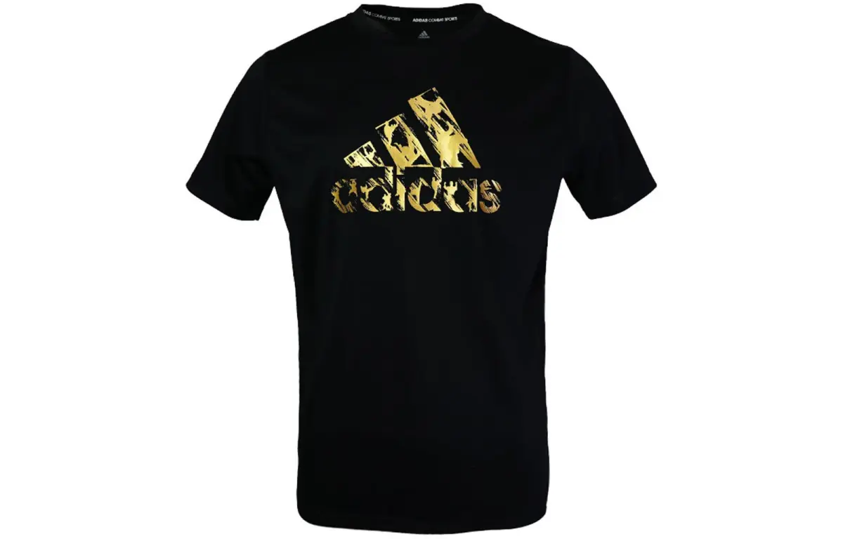 Adidas T Shirt Unisex Black Gold