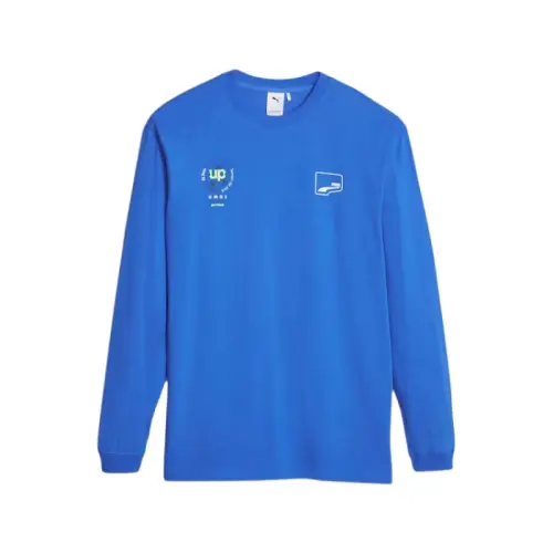 PUMA T Shirts Unisex Blue Crew Neck Moderate Other