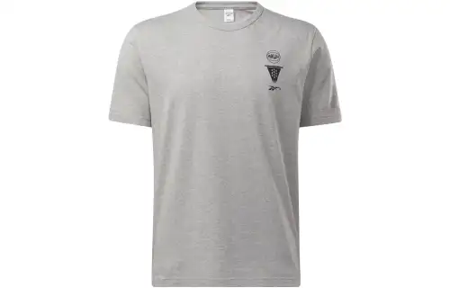 Reebok T Shirts Men's Gray Crew Neck Moderate Straight Fit