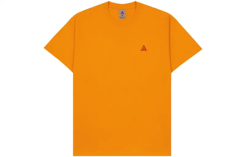 Nike T Shirts Men's Orange Crew Neck Moderate Straight Fit