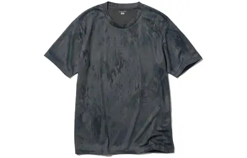 UNIQLO T Shirts Men's Dark Gray Crew Neck Moderate