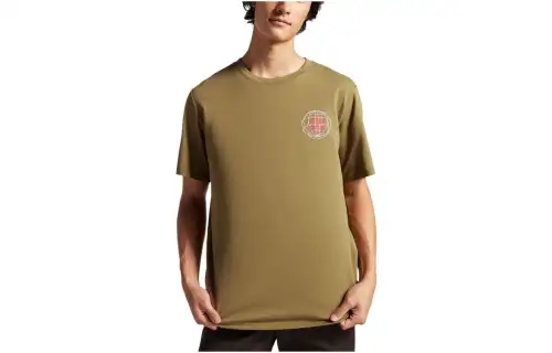 Converse T Shirts Men's Brown Crew Neck Moderate Straight Fit