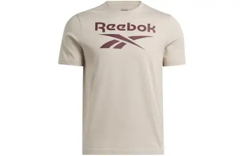 Reebok T Shirts Men's White Crew Neck Moderate Straight Fit