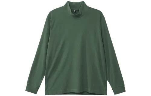 UNIQLO T Shirts Unisex Turquoise Turtleneck Moderate Straight Fit