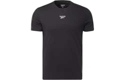 Reebok T Shirts Men's Black Crew Neck Moderate Straight Fit