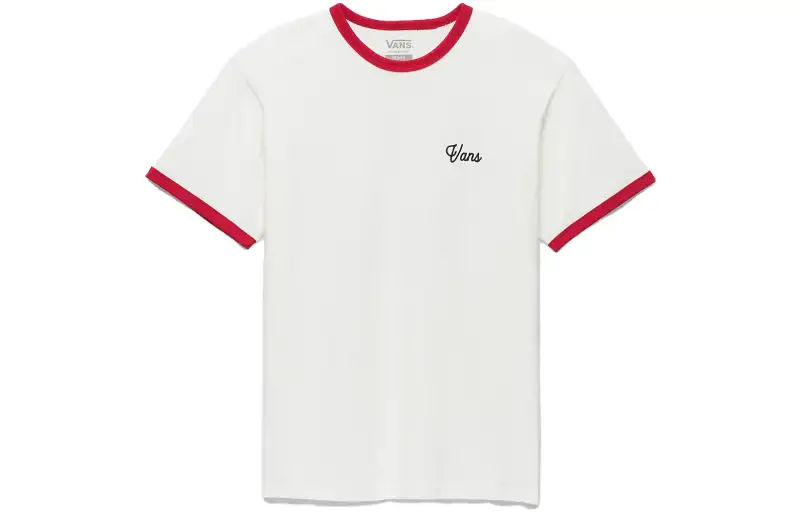 Vans T Shirts Unisex White Crew Neck Moderate Straight Fit