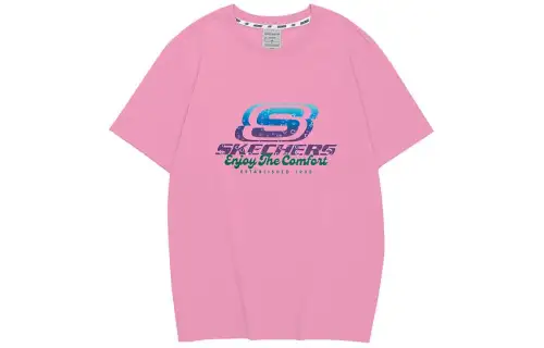 Skechers Colorful SS24 Drop Shoulder Sleeve T Shirt Unisex Sachet Pink