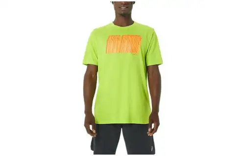 ASICS T Shirts Unisex Yellow Crew Neck Moderate Straight Fit