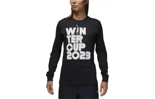 Jordan T Shirts Men's Black Crew Neck Moderate Straight Fit