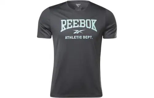 Reebok T Shirts Men's Black Crew Neck Moderate Straight Fit