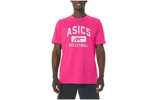Asics Volleyball Graphic Tee T Shirt Unisex Pink