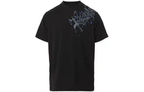 ASICS T Shirts Men's Black Crew Neck Moderate
