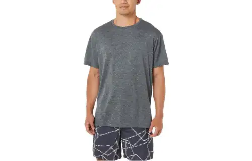 ASICS GEL COOL T Shirts Men's Gray Crew Neck Moderate Straight Fit