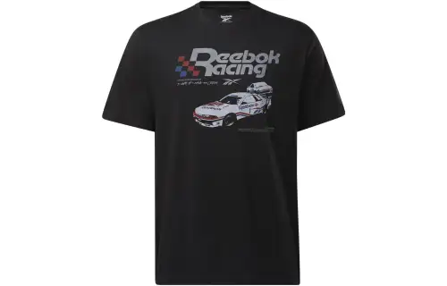 Reebok T Shirts Men's Black Crew Neck Moderate Straight Fit