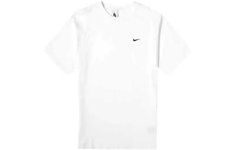 Nike T Shirts Men's White Crew Neck Moderate Straight Fit
