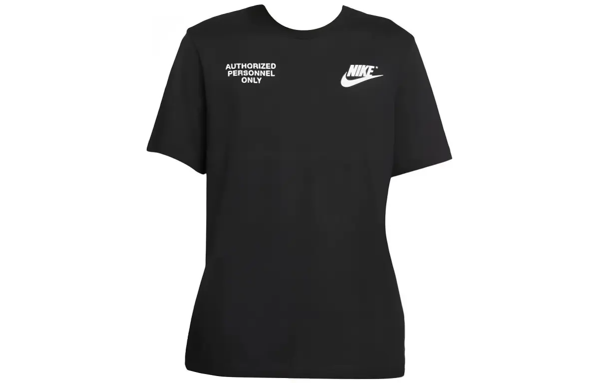 Nike T-Shirts Men's Black Crew Neck Moderate Straight Fit