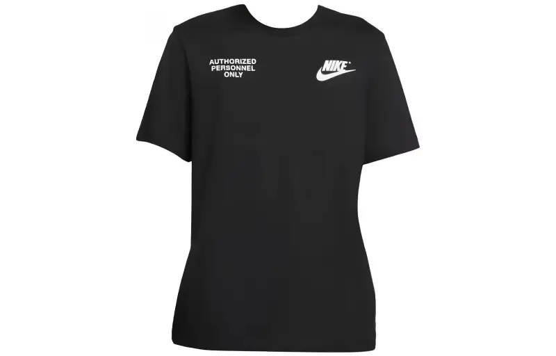 Nike T Shirts Men's Black Crew Neck Moderate Straight Fit