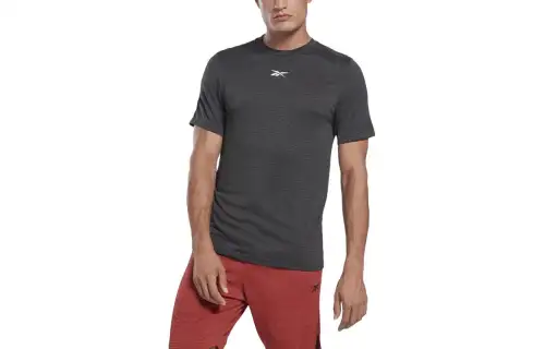 Reebok T Shirts Men's Gray Crew Neck Moderate Straight Fit